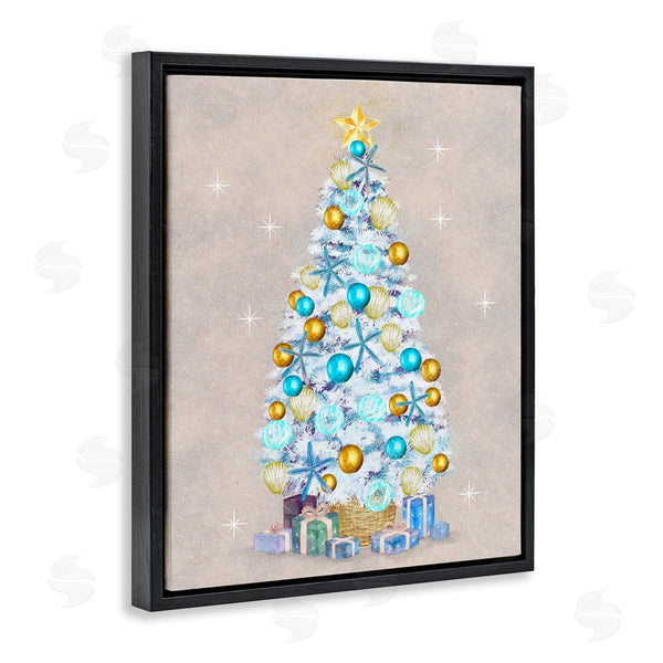Stupell Industries Ziwei Li | White Decorated Christmas Tree Wall Art