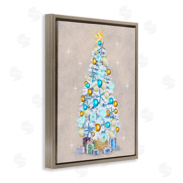 Stupell Industries Ziwei Li | White Decorated Christmas Tree Wall Art