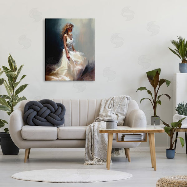 Stupell Industries Ziwei Li | White Evening Gown Fashion Girl Wall Art
