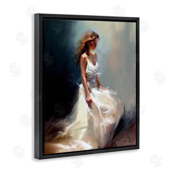 Stupell Industries Ziwei Li | White Evening Gown Fashion Girl Wall Art