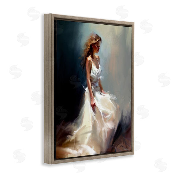 Stupell Industries Ziwei Li | White Evening Gown Fashion Girl Wall Art