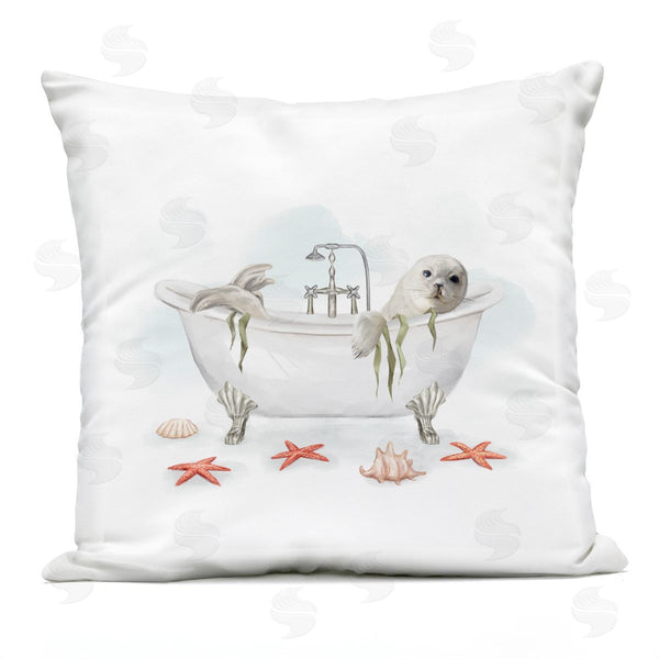 Stupell Industries Ziwei Li | White Sea Otter Nautical Vintage Tub Printed Throw Pillow