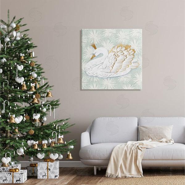 Stupell Industries Ziwei Li | Winter Holiday Swan Pattern Wall Art