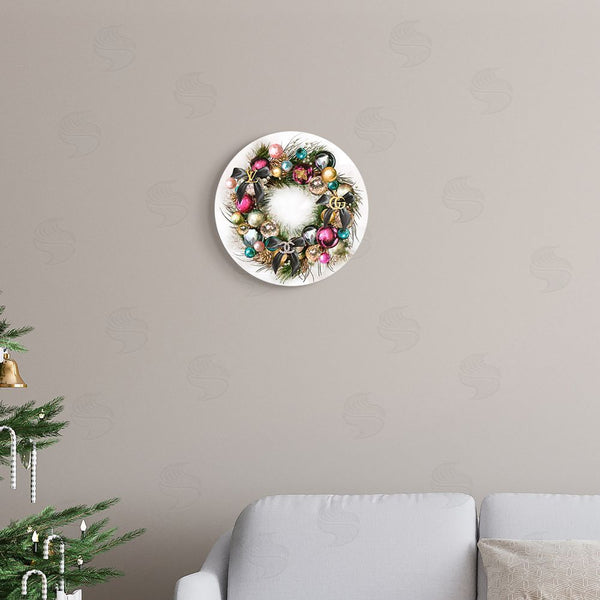 Stupell Industries Ziwei Li | Winter Holiday Wreath Designer Glam Ornament Accents Wall Art