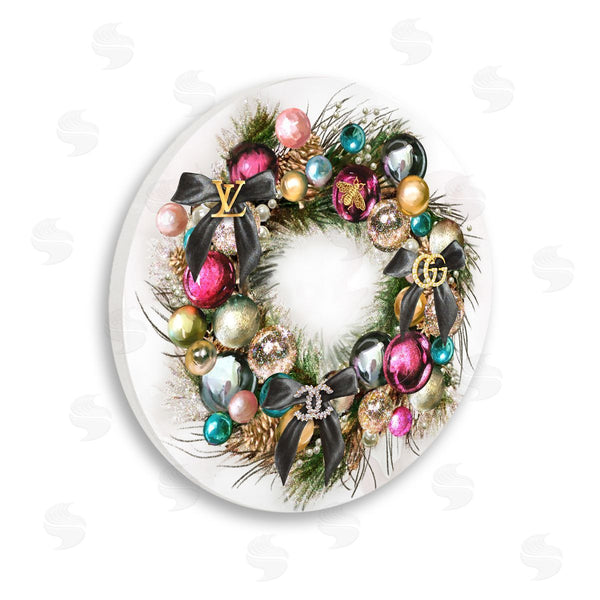 stupell industries Ziwei Li | Winter Holiday Wreath Designer Glam Ornament Accents Wall Art