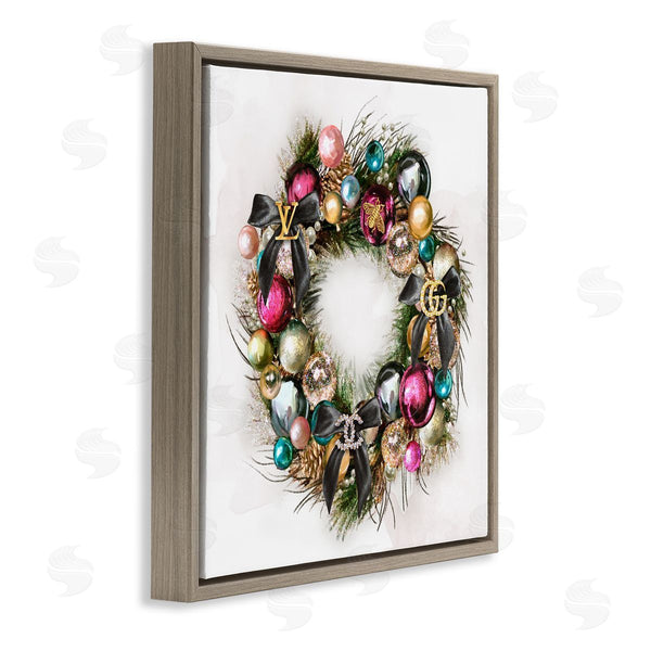 Stupell Industries Ziwei Li | Winter Holiday Wreath Glam Accents