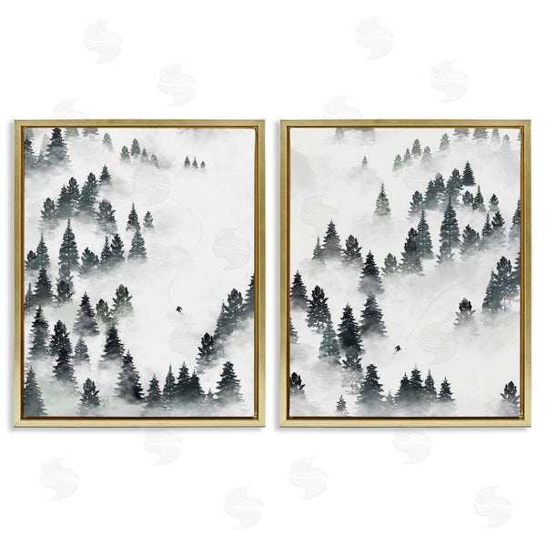 Stupell Industries Ziwei Li | Winter Ski Slopes Mountain