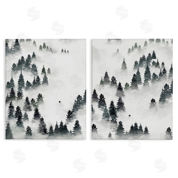 stupell industries Ziwei Li | Winter Ski Slopes Mountain