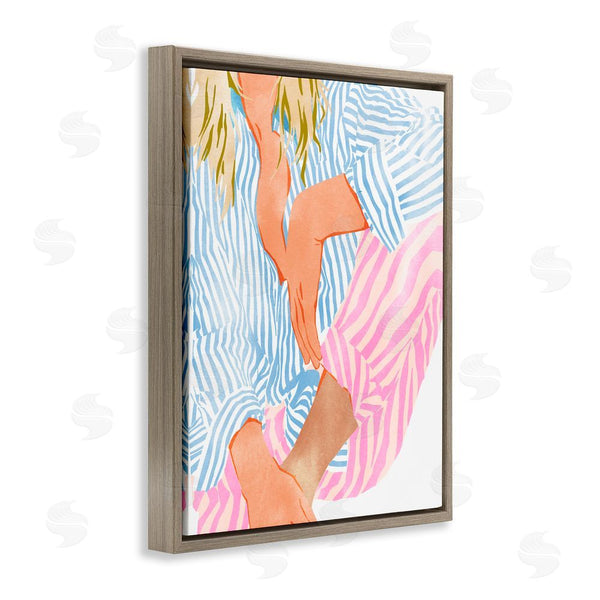 Stupell Industries Ziwei Li | Woman In Pastel Stripes Wall Art