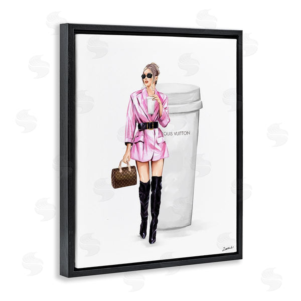 Stupell Industries Ziwei Li | Woman In Pink With Coffee Wall Art