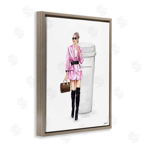 Stupell Industries Ziwei Li | Woman In Pink With Coffee Wall Art