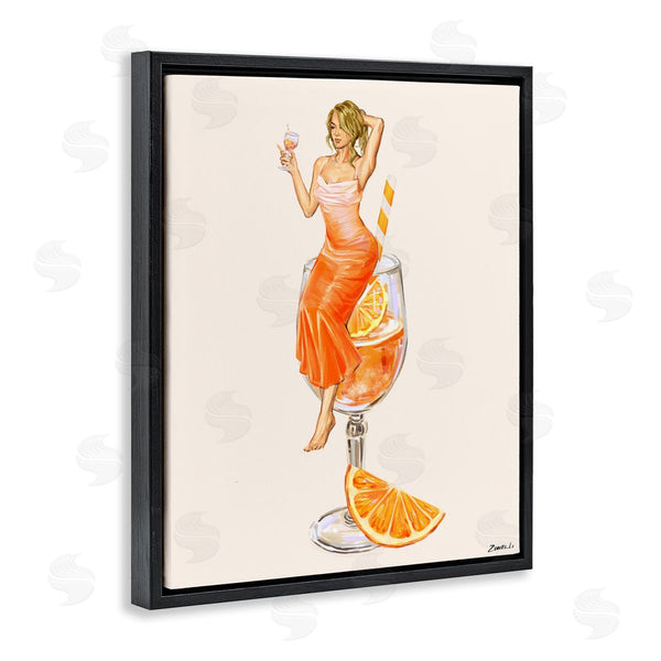 Stupell Industries Ziwei Li | Woman & Orange Slice Cocktail