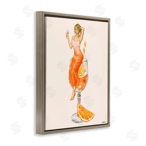 Stupell Industries Ziwei Li | Woman & Orange Slice Cocktail