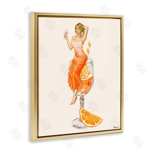 Stupell Industries Ziwei Li | Woman & Orange Slice Cocktail