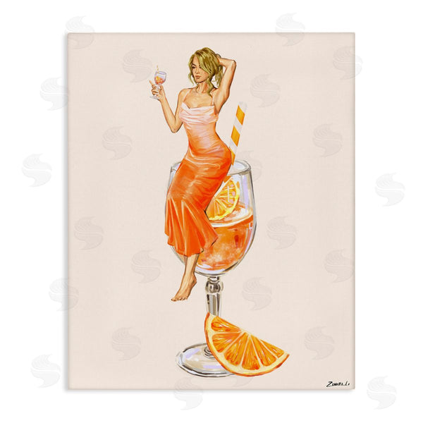 stupell industries Ziwei Li | Woman & Orange Slice Cocktail