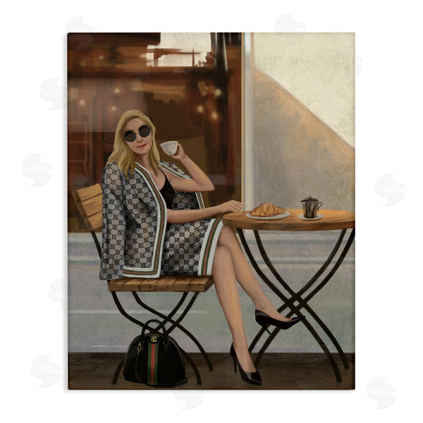 stupell industries Ziwei Li | Woman with Coffee at Café