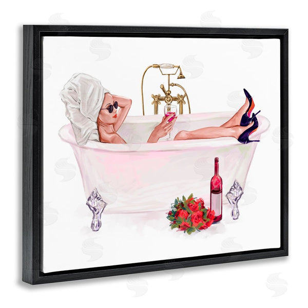 Stupell Industries Ziwei Li | Woman With Wine Bath Wall Art