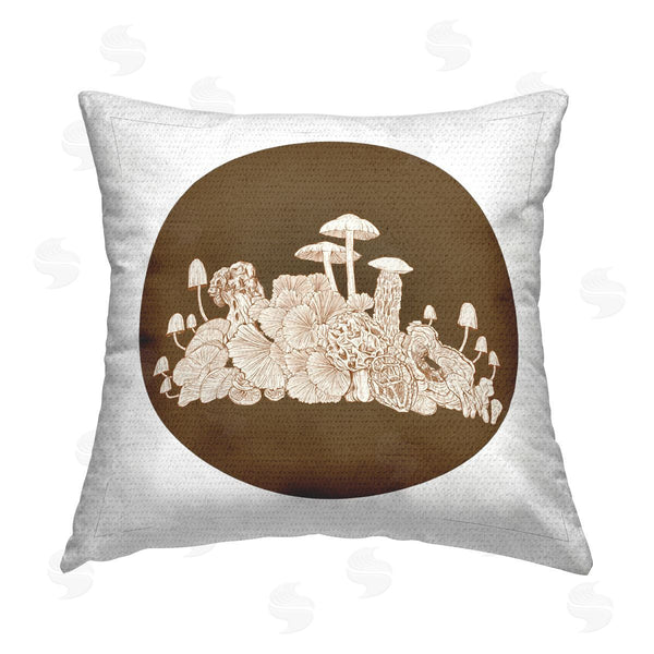 Stupell Industries Ziwei Li | Woodland Nature Mushroom Botanicals Printed Throw Pillow