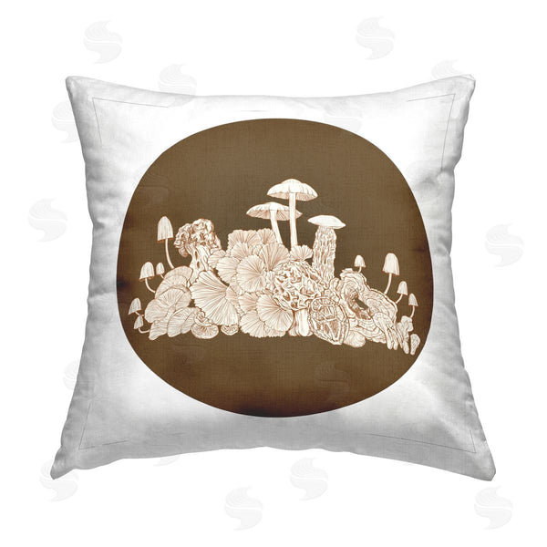 stupell industries Ziwei Li | Woodland Nature Mushroom Botanicals Printed Throw Pillow