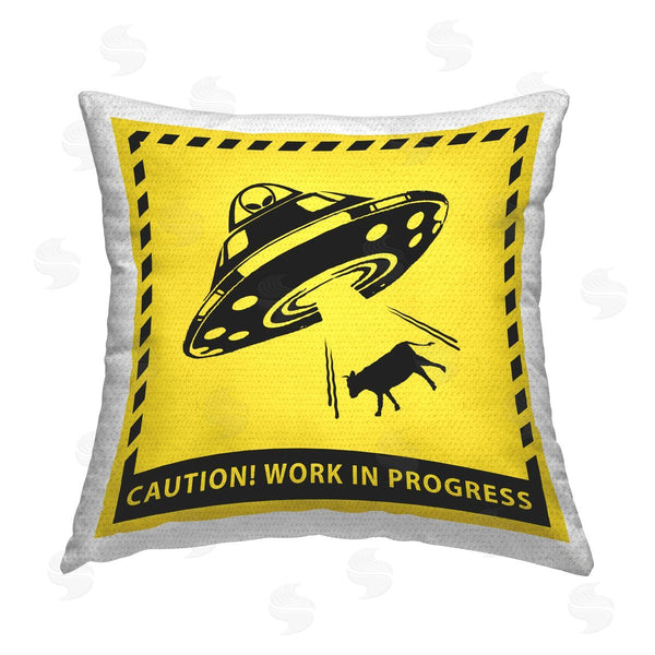 Stupell Industries Ziwei Li | Work In Progress UFO Printed Throw Pillow