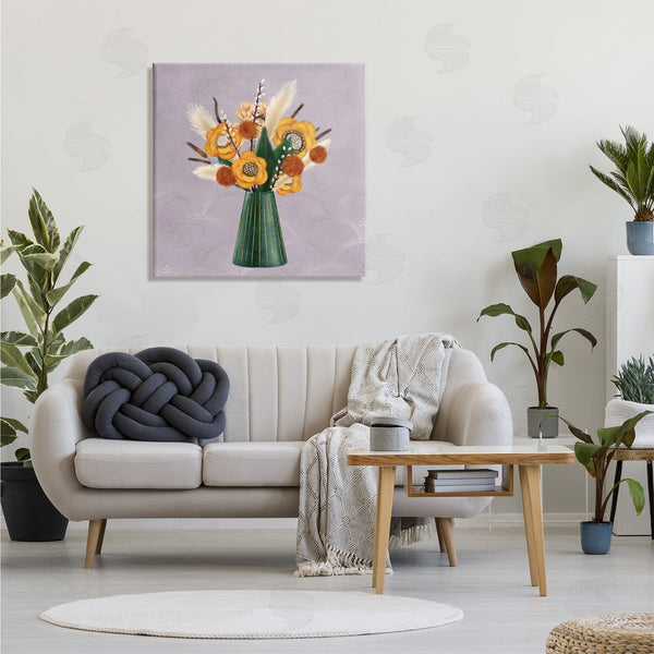 Stupell Industries Ziwei Li | Yellow Autumn Floral Bouquet In Green Vase Wall Art