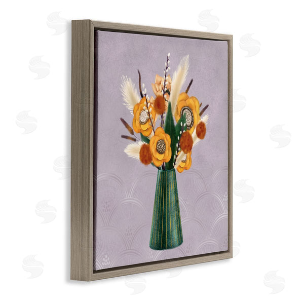 Stupell Industries Ziwei Li | Yellow Autumn Floral Bouquet In Green Vase Wall Art