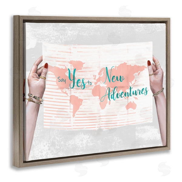 Stupell Industries Ziwei Li | Yes To New Adventures Blue Pink
