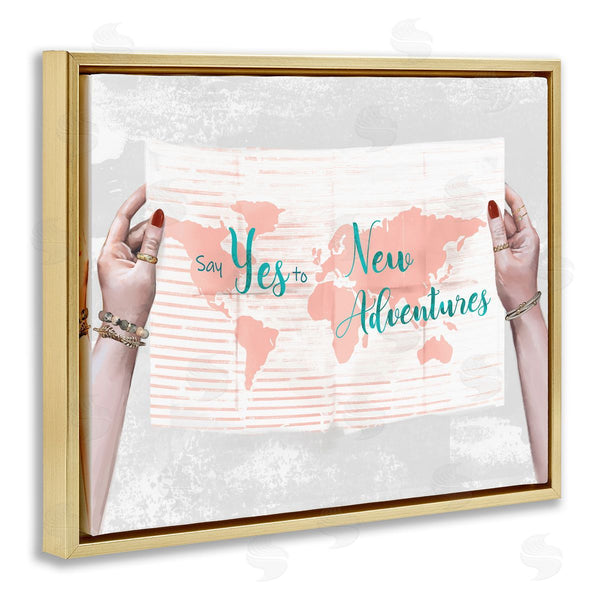 Stupell Industries Ziwei Li | Yes To New Adventures Blue Pink
