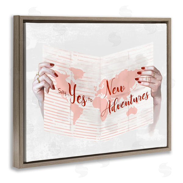 Stupell Industries Ziwei Li | Yes To New Adventures Red Pink