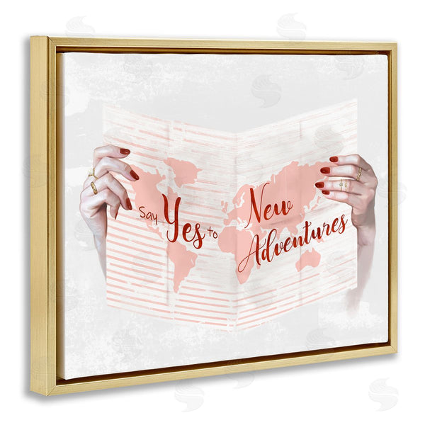 Stupell Industries Ziwei Li | Yes To New Adventures Red Pink