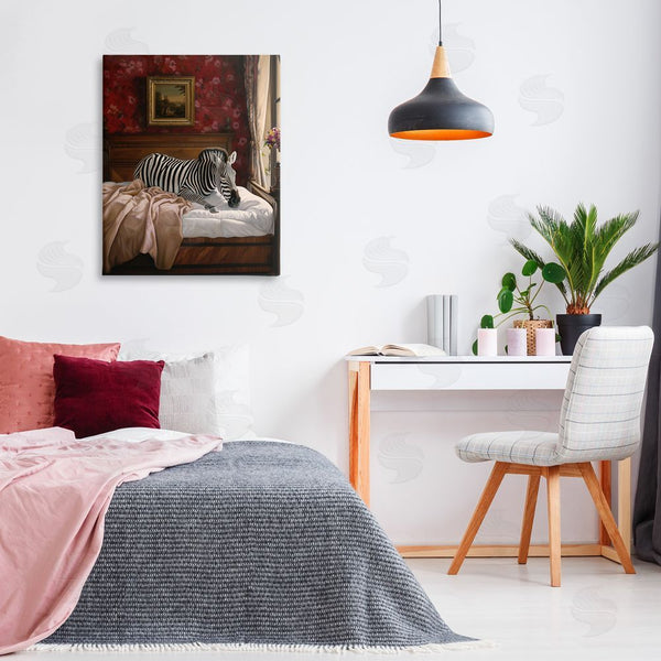 Stupell Industries Ziwei Li | Zebra On Regal Bed Wall Art