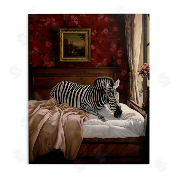 stupell industries Ziwei Li | Zebra on Regal Bed Wall Art