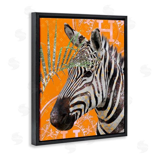 Stupell Industries Ziwei Li | Zebra Stripes Symbol Pattern Glam Detail Leaf Wall Art
