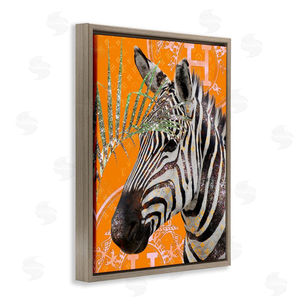 Stupell Industries Ziwei Li | Zebra Stripes Symbol Pattern Glam Detail Leaf Wall Art