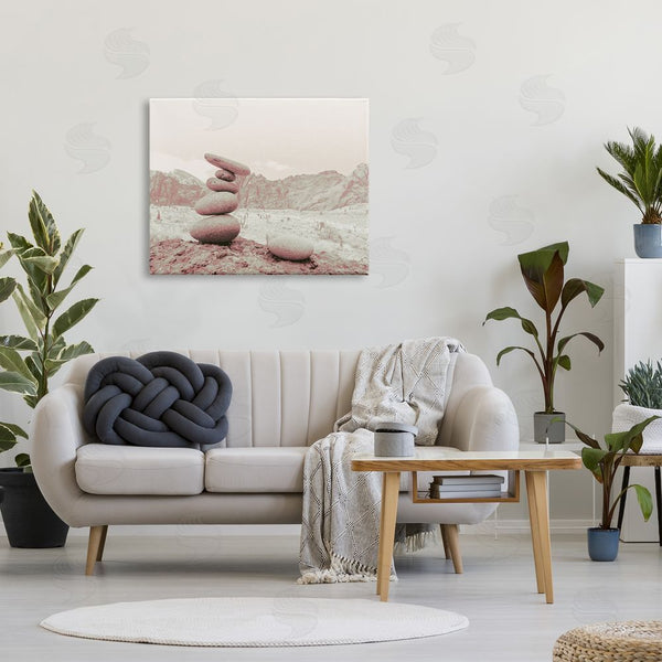 Stupell Industries Ziwei Li | Zen Rocks Stacked Desert Canyon Monochromatic Landscape Wall Art