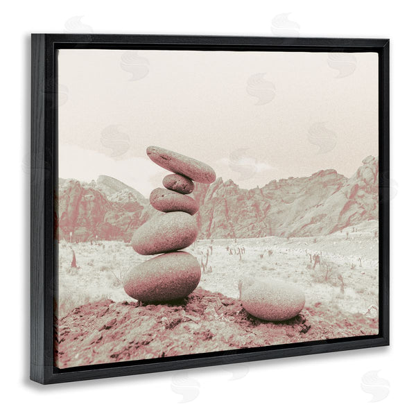 Stupell Industries Ziwei Li | Zen Rocks Stacked Desert Canyon Monochromatic Landscape Wall Art