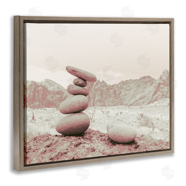 Stupell Industries Ziwei Li | Zen Rocks Stacked Desert Canyon Monochromatic Landscape Wall Art