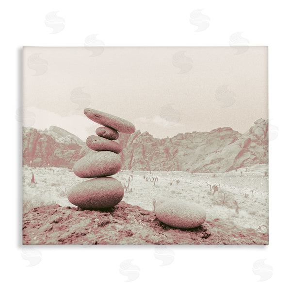 stupell industries Ziwei Li | Zen Rocks Stacked Desert Canyon Monochromatic Landscape Wall Art